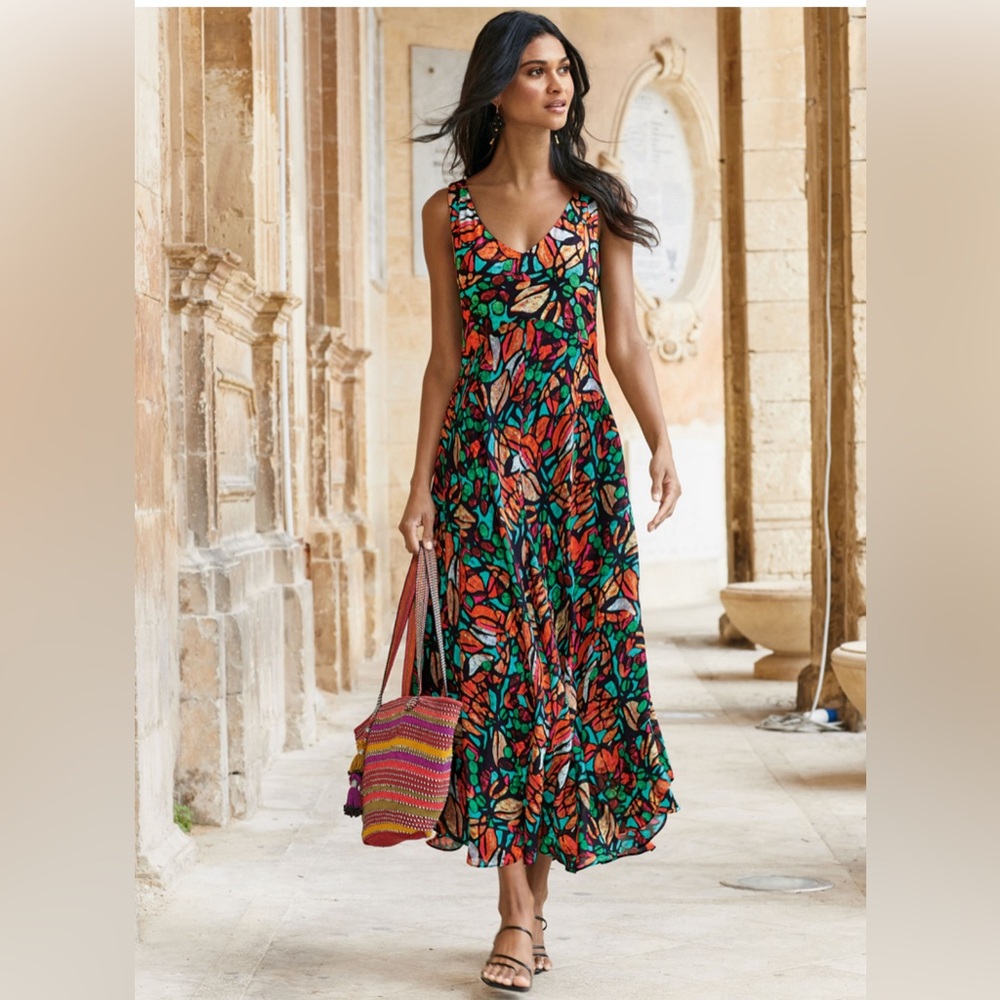 Peruvian Connection - Saint-Chapelle Dress - Sz Small Turquoise, Jewel-tones